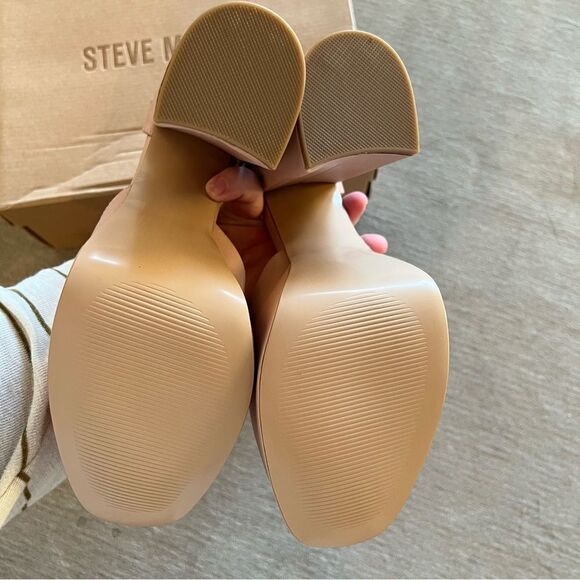 NWT Steve Madden Bangle Blush Leather Ankle Strap High Platform Pump in Blush 10 - Picture 5 of 5